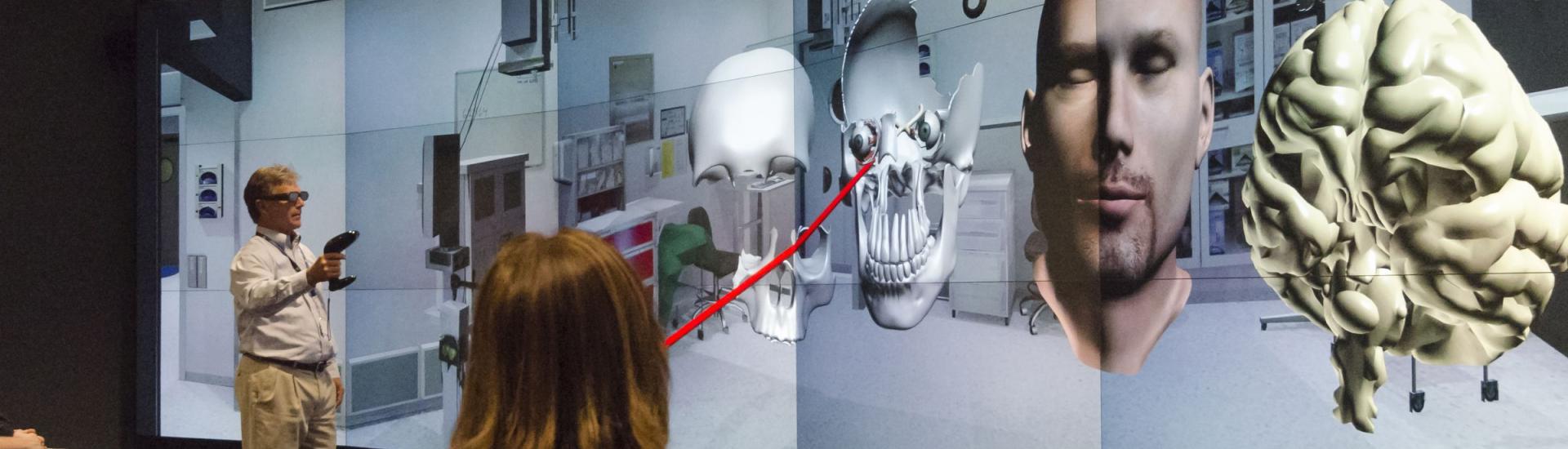 ART tracking cameras mounted on a very large, curved LED CAD Wall