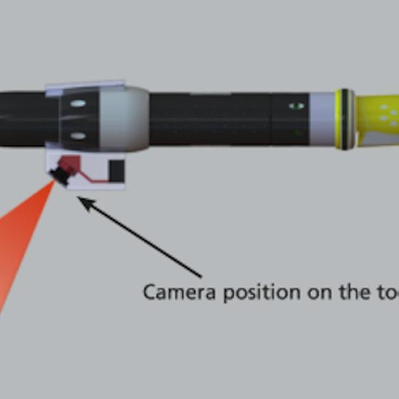 VERPOSE localization system with mounted camera viewing the screw bit