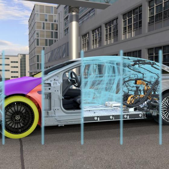 Mercedes car in VR design